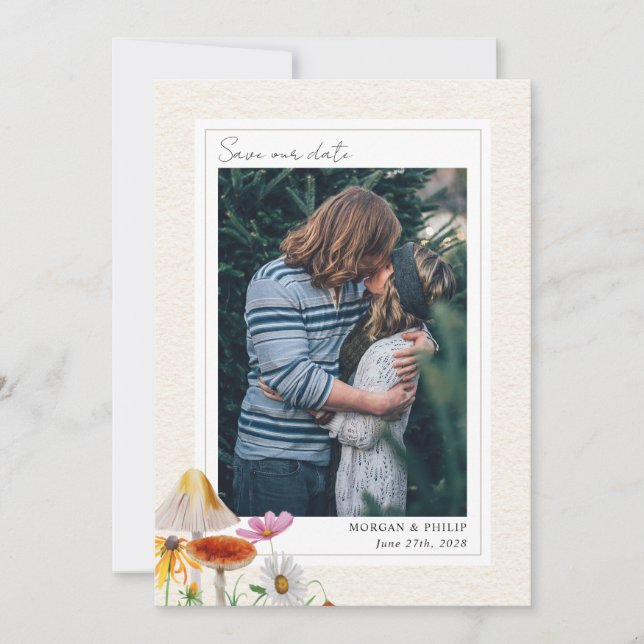 Woodland Forest Wedding Photo Save The Date (Front)