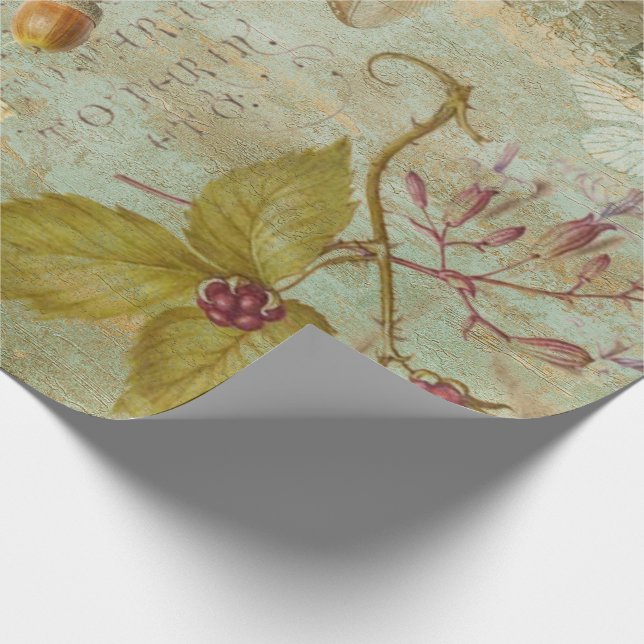 Woodland Forest Wildlife Squirrel, Owl, Decoupage  Wrapping Paper (Corner)