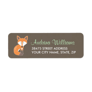 Woodland Fox Address Label Return Address Label