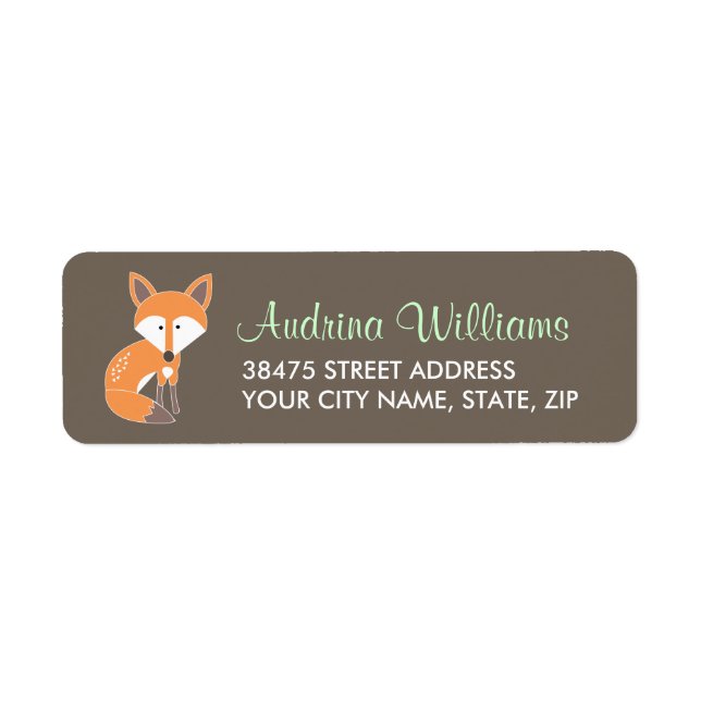 Woodland Fox Address Label Return Address Label (Front)