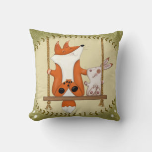 Woodland Fox and Bunny Swing Cushion
