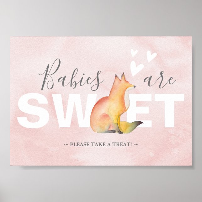 Woodland Fox Babies Are Sweet Baby Shower Decor (Front)
