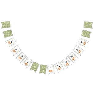 Woodland Fox Baby Shower Bunting Flags