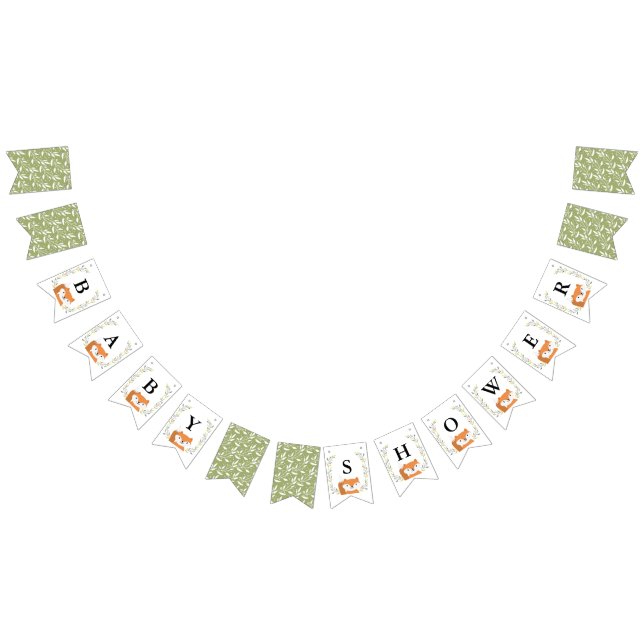 Woodland Fox Baby Shower Bunting Flags (All)