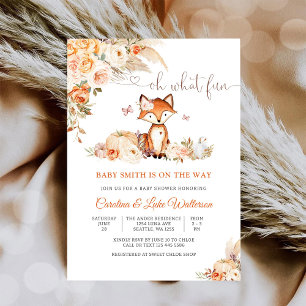 Woodland Fox Baby Shower Invitation