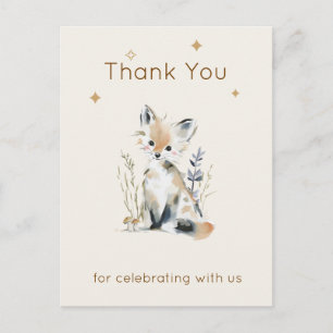 Woodland Fox Baby Shower Thank You Card