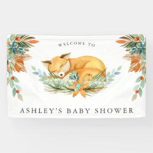 Woodland Fox Baby Shower Welcome Banner