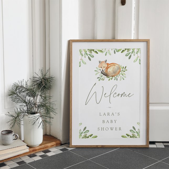 Woodland Fox Baby Shower Welcome Sign (Creator Uploaded)