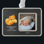 Woodland Fox Baby's 1st Christmas Photo Ornament<br><div class="desc">Cute woodland fox for a baby boys or girls first christmas. Matching items available in our shop.</div>