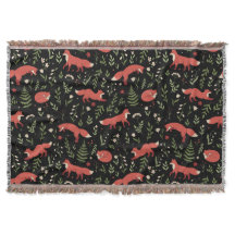Woodland Fox Botanical Pattern