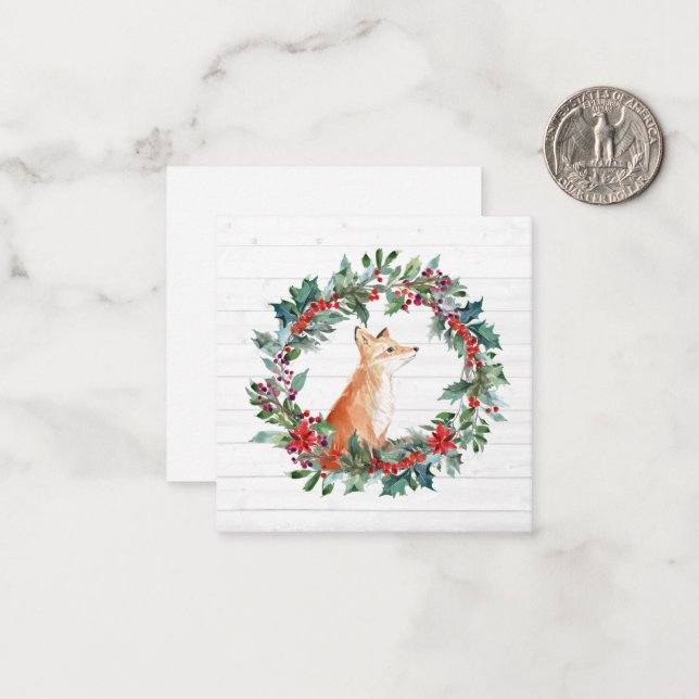 Woodland Fox Christmas  Note Card (Front/Back In Situ)