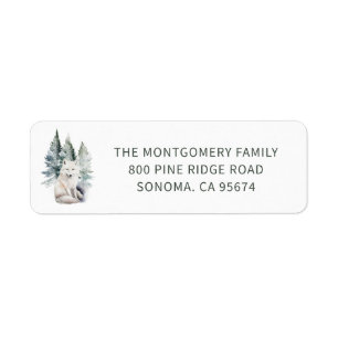 Woodland Fox Christmas Return Address Label