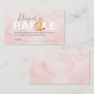 Woodland Fox Diaper Raffle Invitation Enclosure