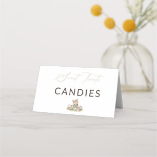 Woodland Fox Girl Sweet Treats Candies Food Label Place Card