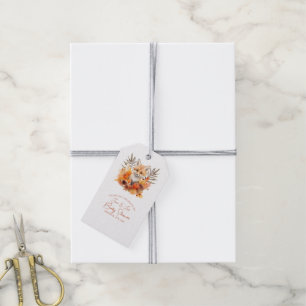 Woodland Fox Greenery Watercolor Leaf Baby Shower Gift Tags