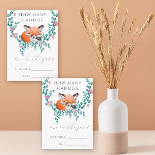Woodland fox  - guess how many candies enclosure card