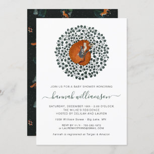 Woodland Fox & Hare Forest Baby Shower Invitation