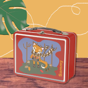 Woodland Fox Kid Metal Lunchbox