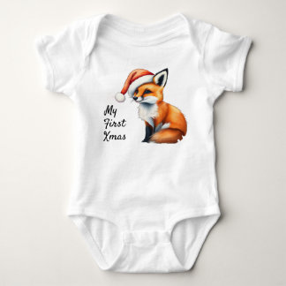 Woodland fox My First Xmas Baby One-piece Bodysuit