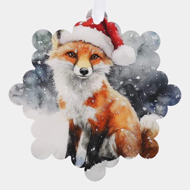 Woodland Fox Paper Ornament Card (Front)