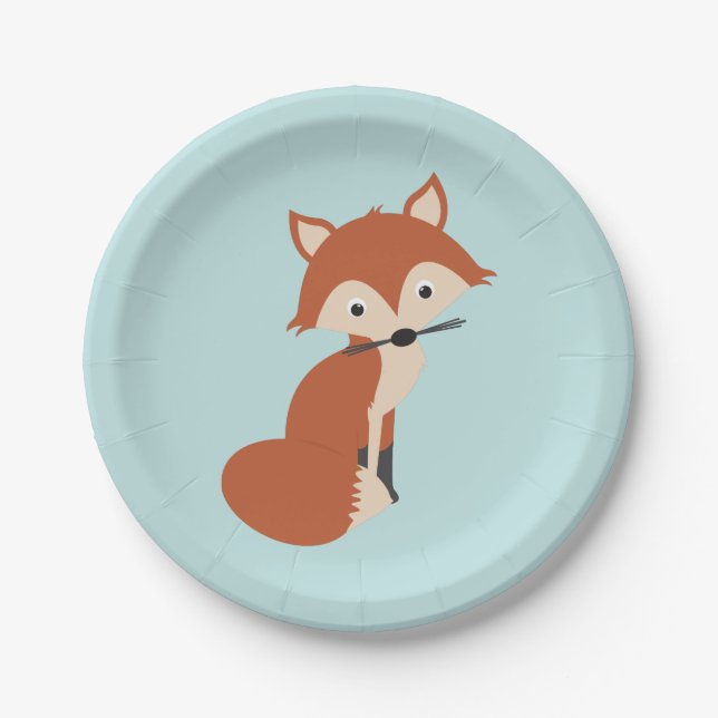 Woodland Fox Paper Plate (Front)