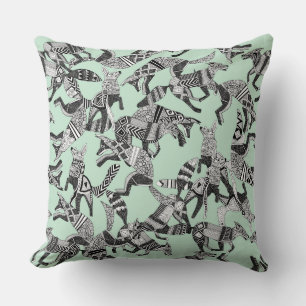 woodland fox party mint cushion