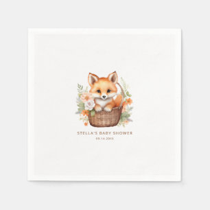 Woodland Fox Personalized Baby Shower Napkins