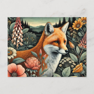 Woodland Fox Postcard | Cute Forest Animal Art