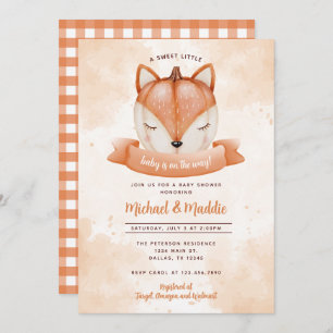 Woodland Fox Pumpkin Baby Shower Invitation Invite