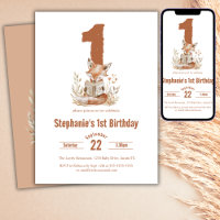  Woodland Fox Reading a Book 1st Birthday Party 