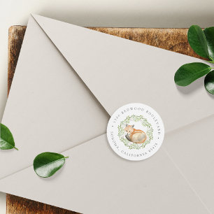 Woodland Fox Return Address Classic Round Sticker