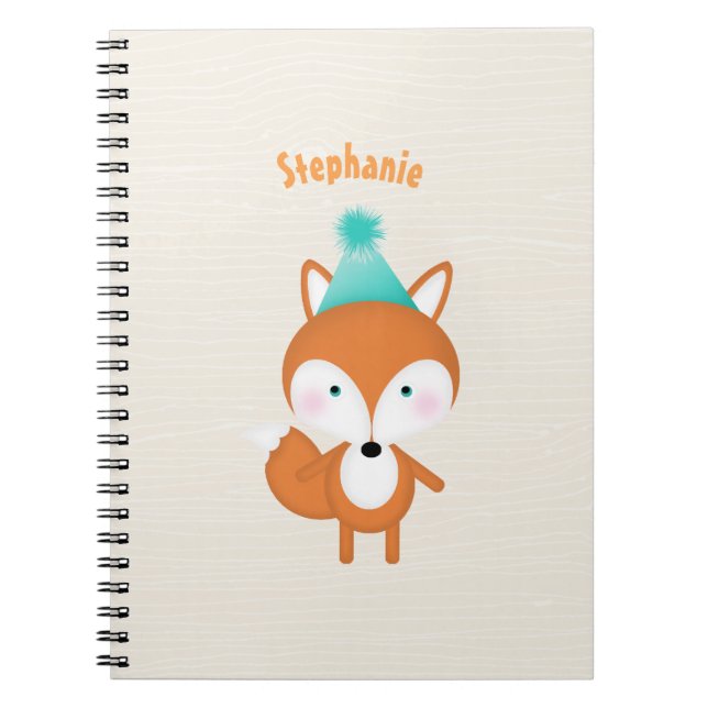 Woodland Fox with Balloons Notebook (Front)