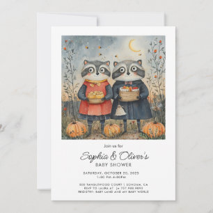 Woodland Foxes Fall Baby Shower Invitation