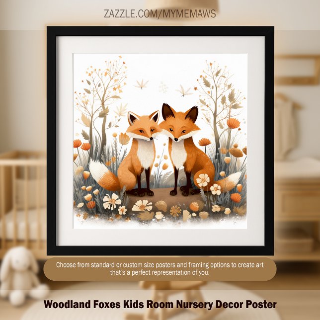 Woodland Foxes Kids Room Nursery Decor Poster (Woodland Foxes Kids Room Nursery Decor Poster)