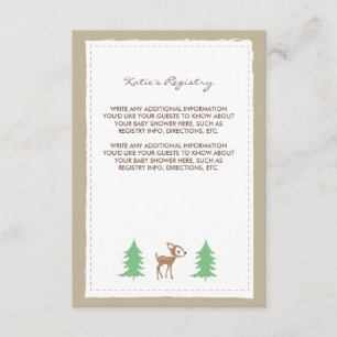Woodland Friends Baby Shower Insert Card