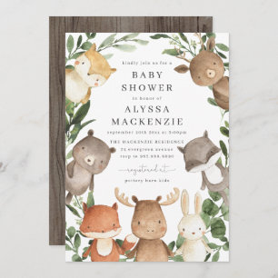 Woodland Friends Baby Shower Invitation