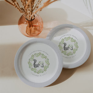 Woodland Friends Baby Shower Paper Plate