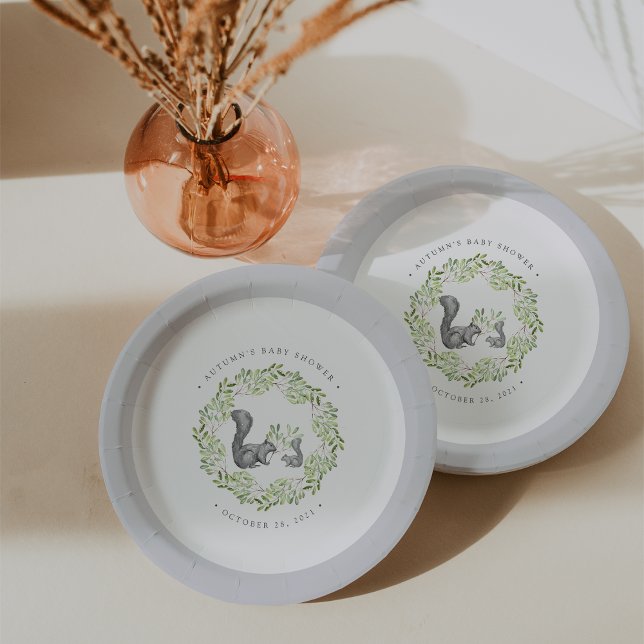 Woodland Friends Baby Shower Paper Plate (Creator Uploaded)