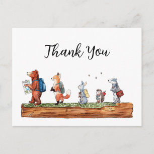 Woodland Friends Back To School Thank You Postcard