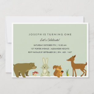 Woodland Friends Birthday Invitation