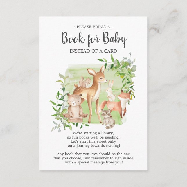 Woodland Friends Book for Baby Card (Front)