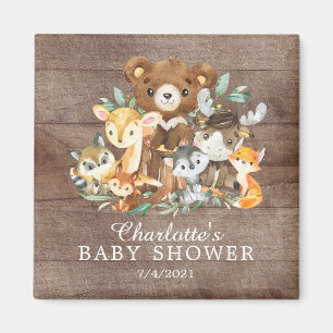 Woodland Friends Boys Baby Shower Magnet