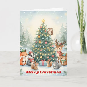 Woodland Friends Christmas Joy Holiday Card