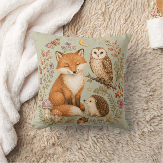 Woodland Friends Fox, Owl and Hedgehog Cushion