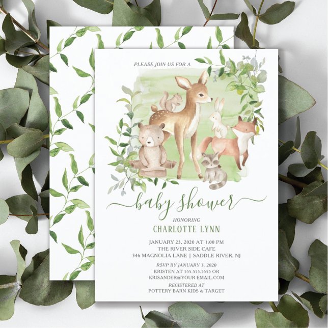 Woodland Friends Gender Neutral Baby Shower Invitation (Creator Uploaded)