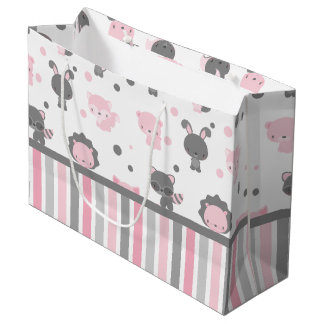Woodland Friends Pink & Grey Gift Bag