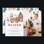 Woodland Friends Winter | Christmas Birthday Party Invitation<br><div class="desc">Do you have a little one with a winter birthday?! This party theme is perfect for baby showers or sweet birthday parties. Featuring a charming watercolor winter picnic scene with adorable animals. Moose, bear, foxes and more! This adorable theme feels woodsy and rustic. Classic earthy tones are perfect for the...</div>