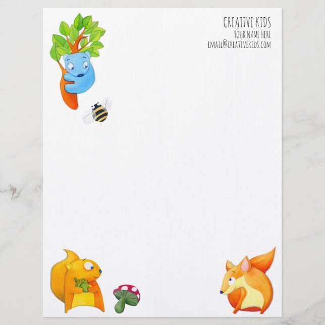 Woodland Fun Customisable Letterhead (Front)