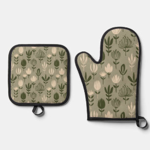 Woodland Garden Glow Oven Mitt & Pot Holder Set