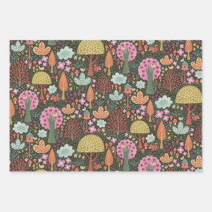 Woodland garden wrapping paper